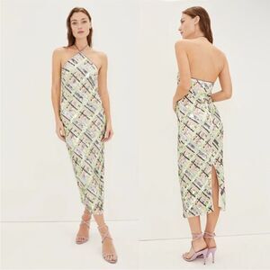 Veronica Beard NWT Cherie Dress Sequin Midi Halter In Violet Multi Size 2